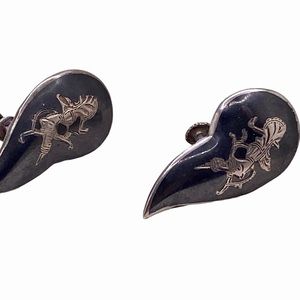 Vintage Siam Sterling Silver Dancing Goddess Screw Back Earrings